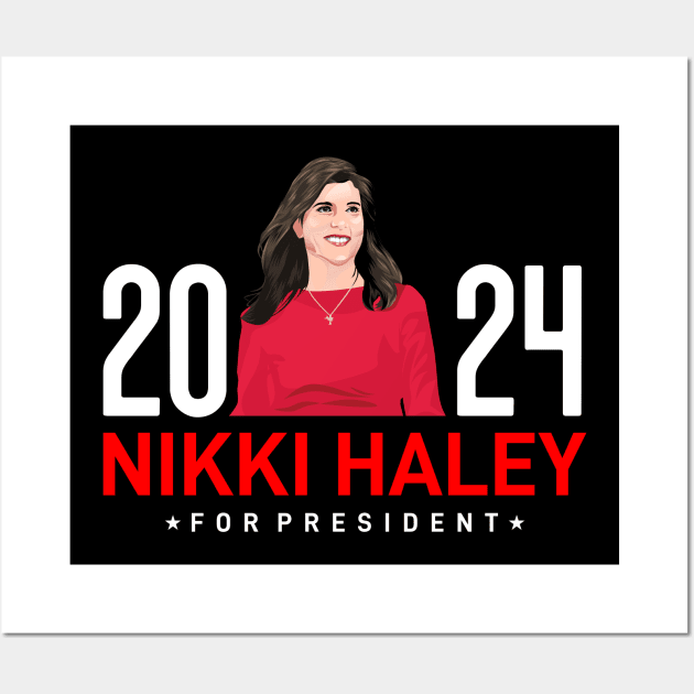 Nikki Haley 24 For President Wall Art by MIKOLTN